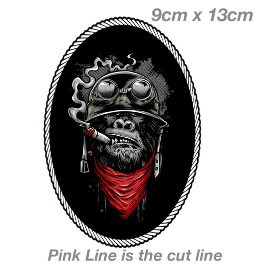 Angry Gorilla Soldier Smoking Badge  Laptop , Car  Vinyl  Sticker 