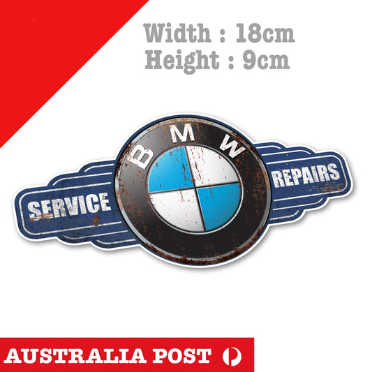 BMW Vintage Rusty Sign ,Rusted, Damaged Service Sign, BMW M3 Sticker