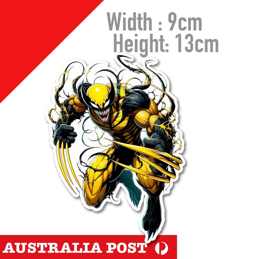 VENOM Wolverine Cartoon Character , Spiderman Yellow Venom Decal Stickers