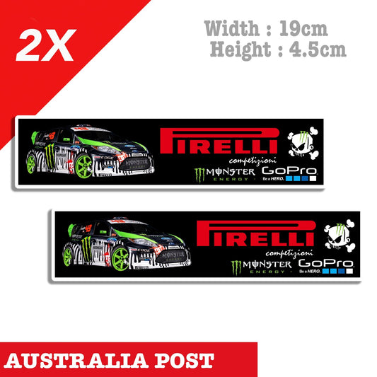 Ken Block 43 Ford Fiesta, Pirelli Tyre, Monster Energy, GoPro, Castrol Sticker