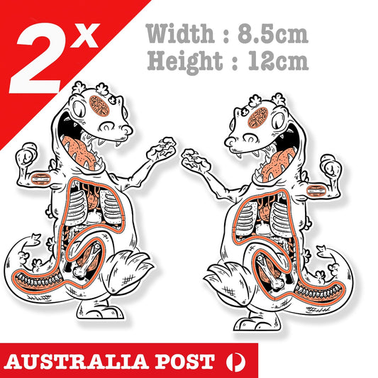 Raptor Anatomy Dinosaur, Funny GODZILA JDM Anima Sticker