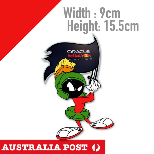 RED BULL ORACLE RACING Flag MARVIN the Martian with Sword Funny Cartoon Sticker