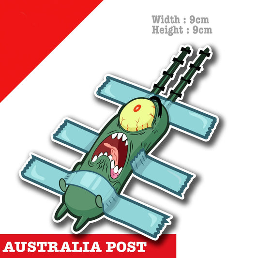 Sponge Bob Plankton Torture Funny Laptop , Car  Decal Sticker 