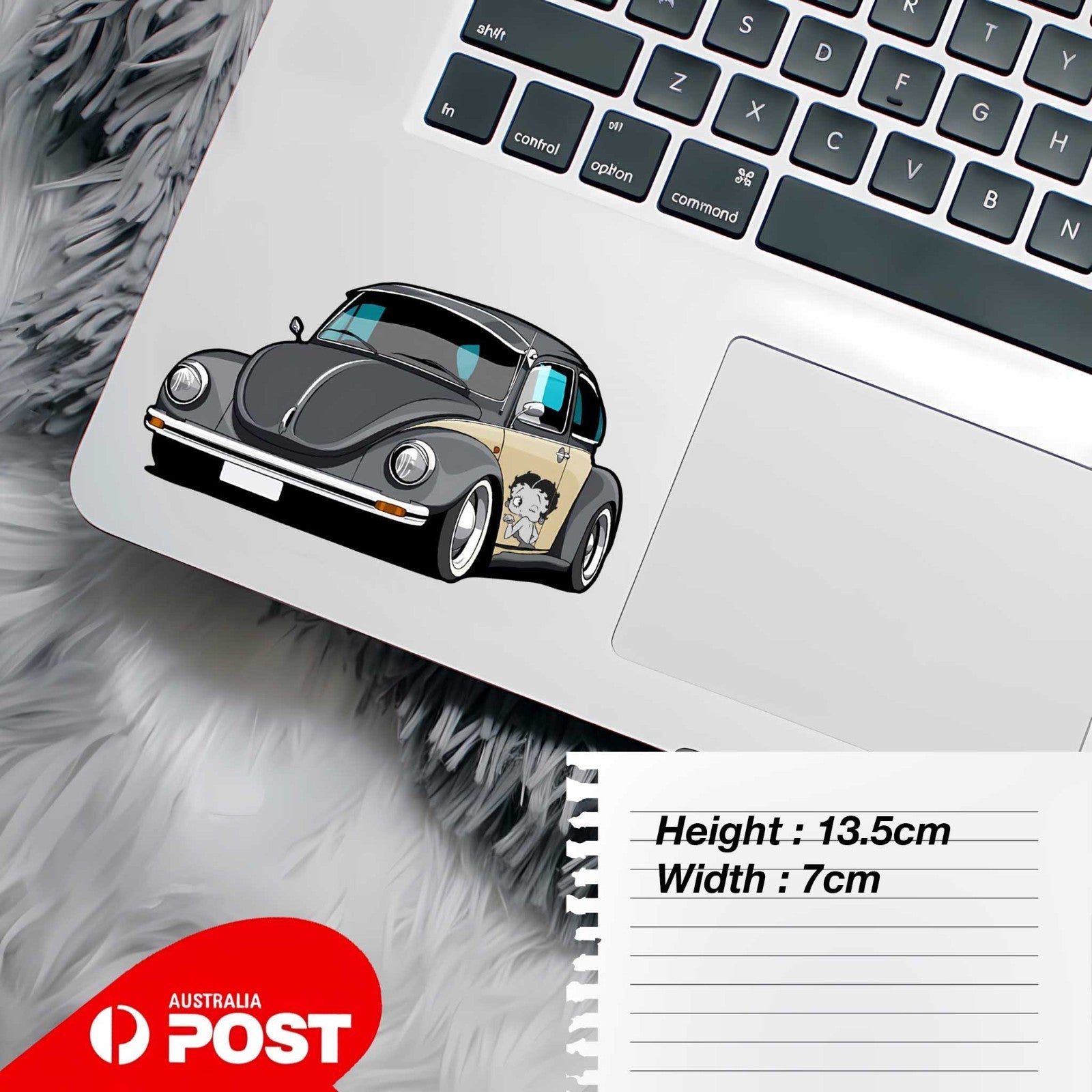 Betty Boop Kisses, Skull Hot Rod Muscle car, Laptop , Car Decal Sticker