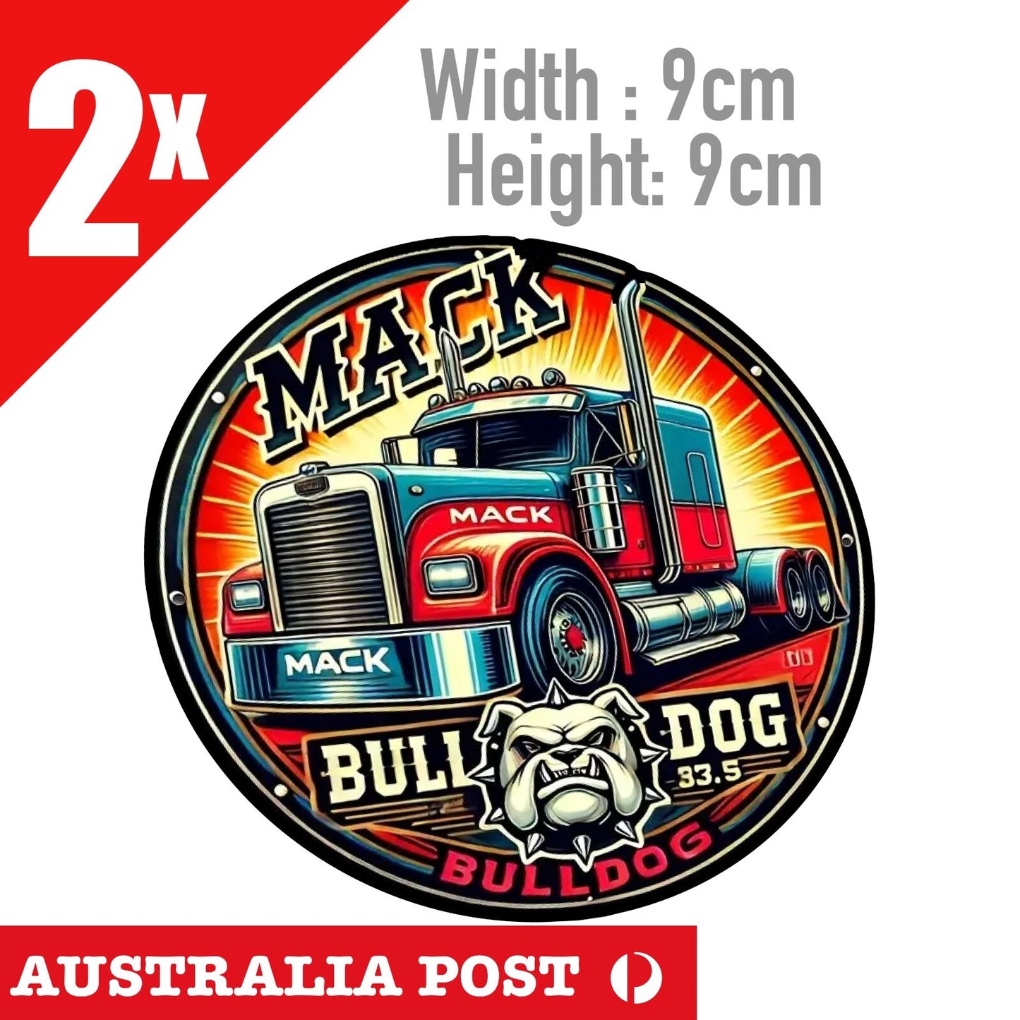 MACK Truck  Bulldog Logo Rustic Style Round  Stickers