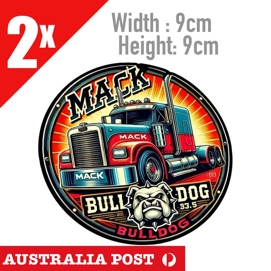 MACK Truck  Bulldog Logo Rustic Style Round  Stickers