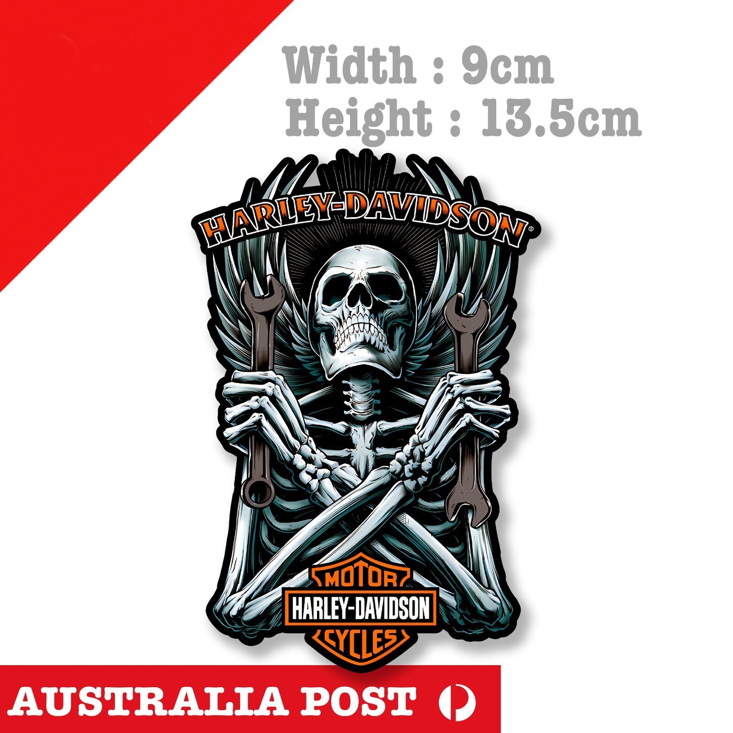 HARLEY DAVIDSON Motorcycle SKULL Mechanic, Skull Logo  Sticker