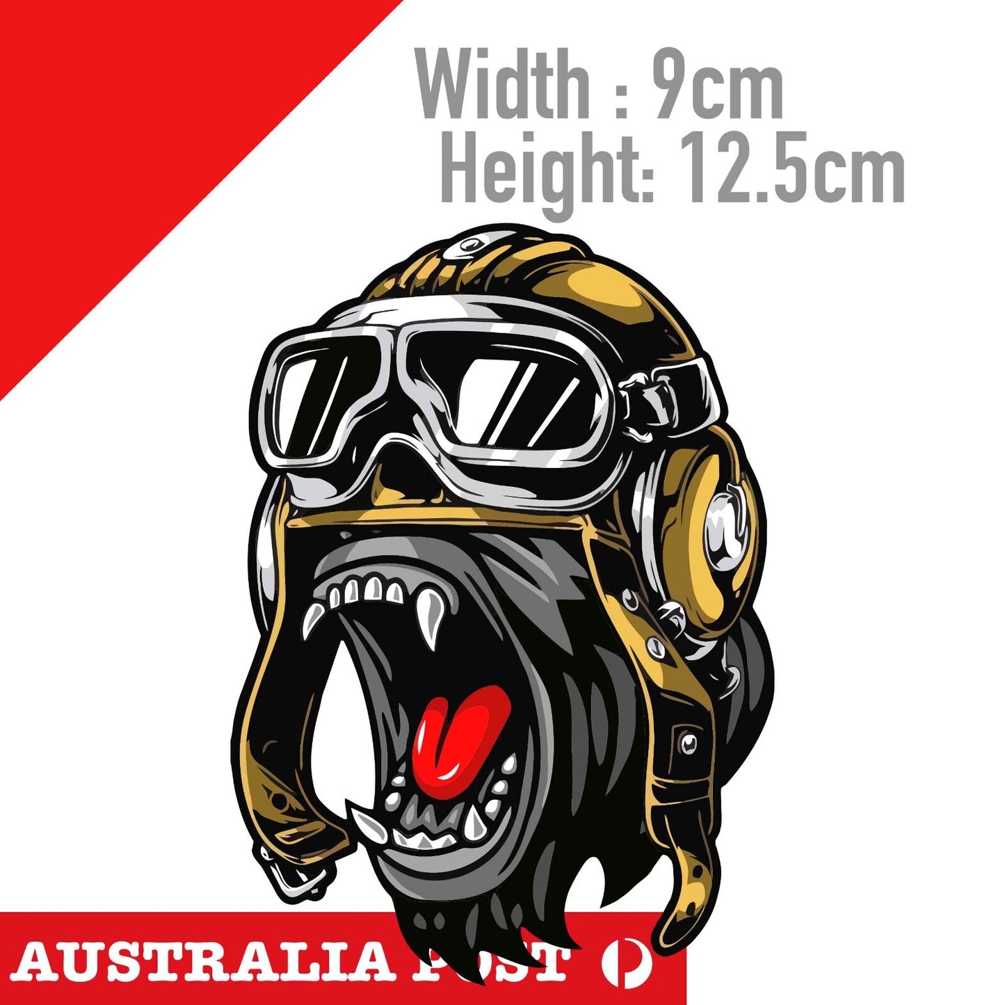 ANGRY Gorilla Motorcycle Rider Head , Helmet, Fuel Tank  Sticker