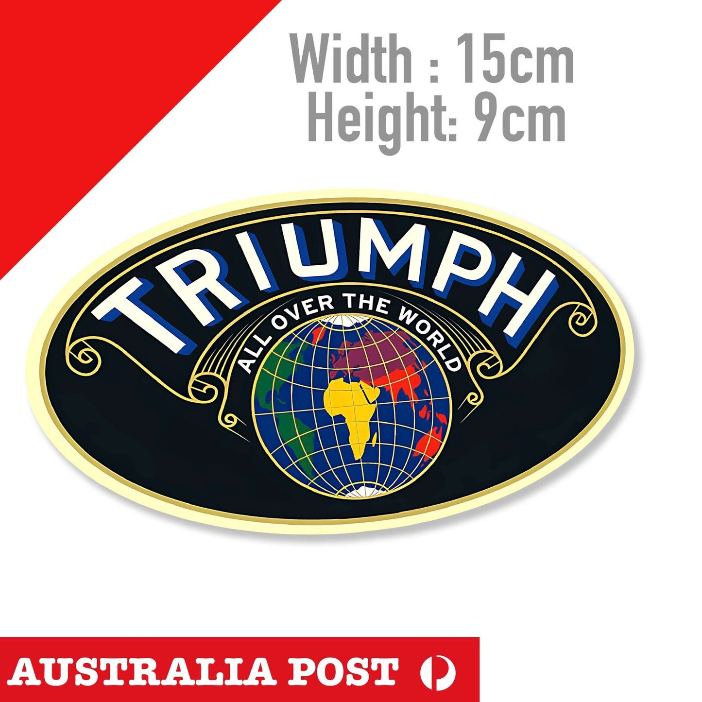 Triumph ALL OVER THE WORLD Logo, Vintage, 1932 Sticker