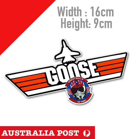 Top Gun GOOSE VF-1 Helmet - Great Balls Of Fire WING Sticker