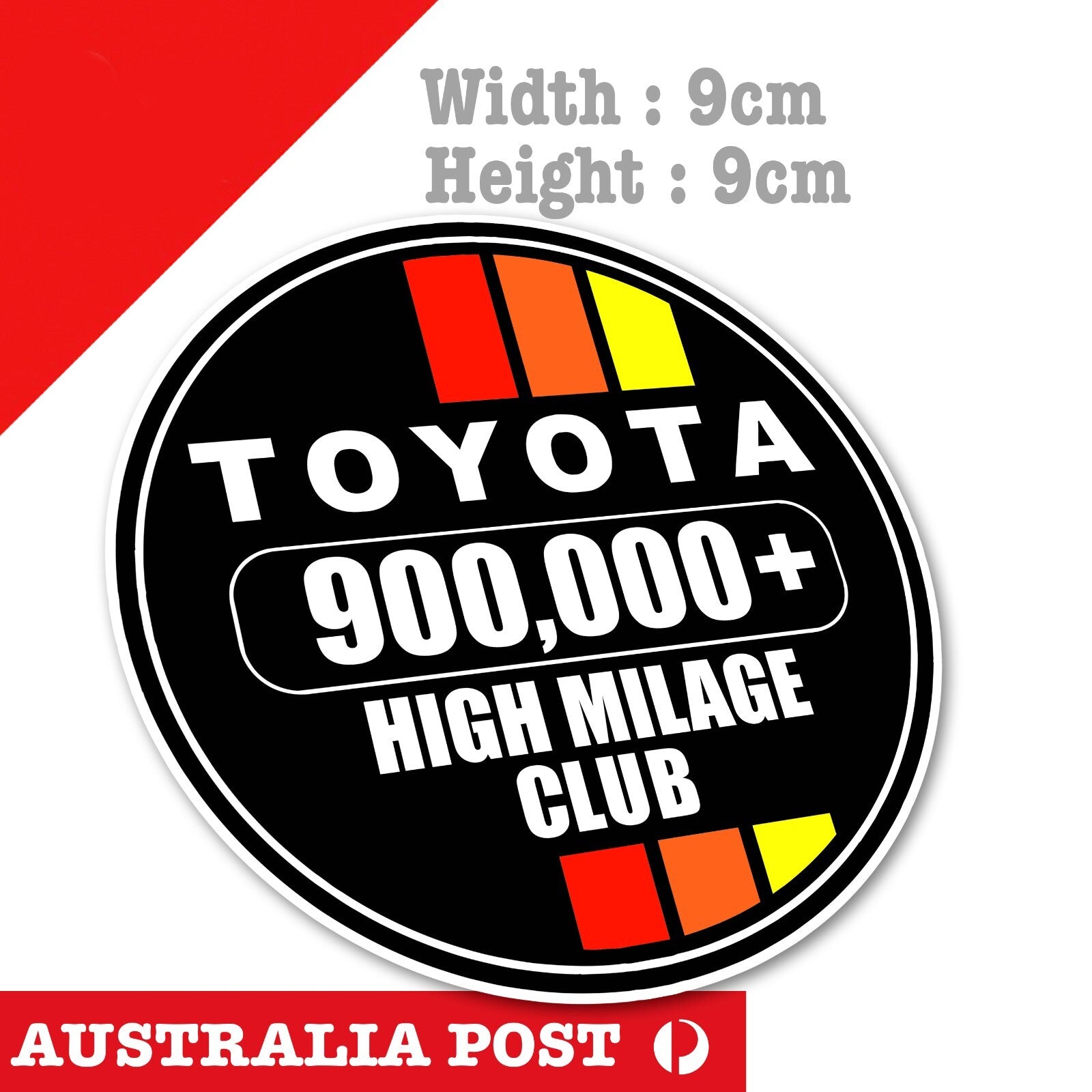 Toyota 900,000 High KILOMETER Club, High Milage , 4WD, 4X4, Off Road Sticker