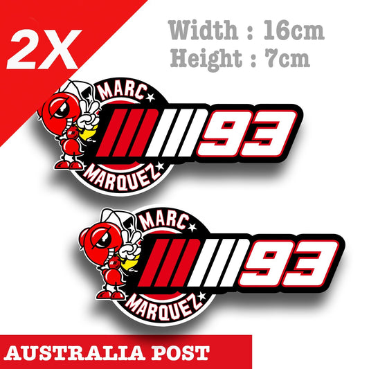 Marc Marquez 93 Motorcycle, MotoGP, Helmet  Logo Vinyl  Stickers