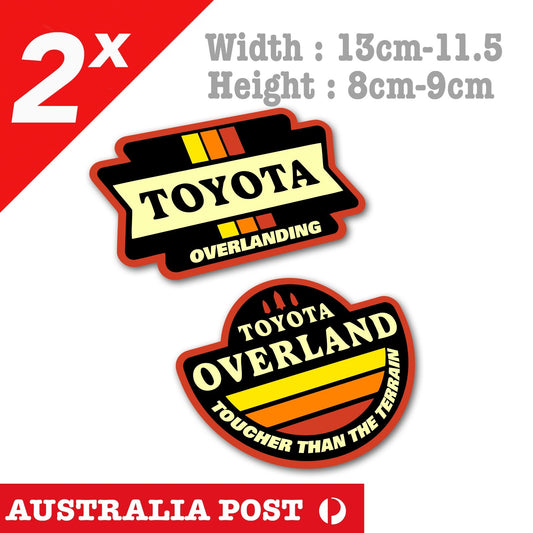 TOYOTA OVERLANDING Badge Car Mountain Forest Sea 4WD, 4X4,Off Road Stickers
