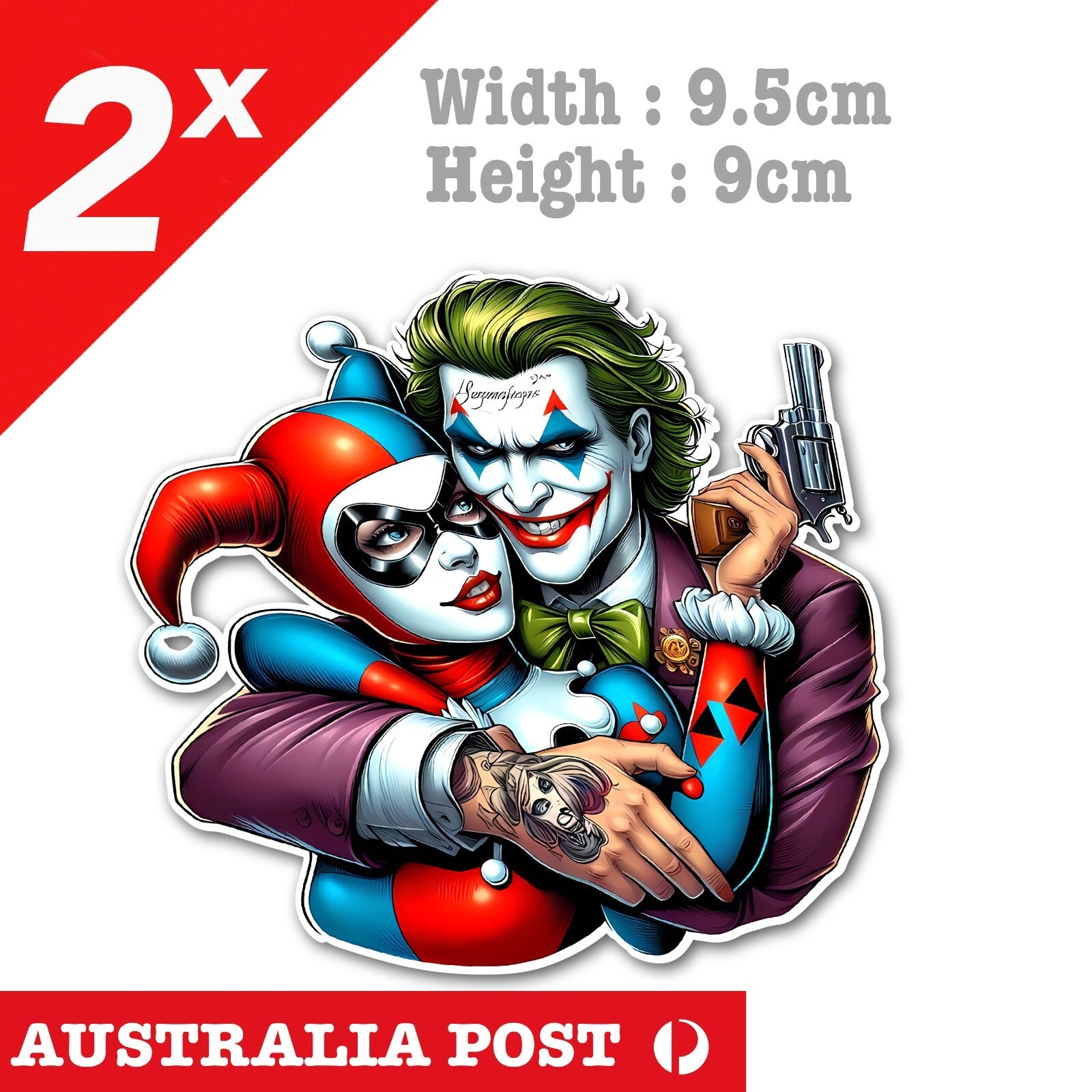 Harley Quinn and Joker ,Laptop, Car, Window  Sticker