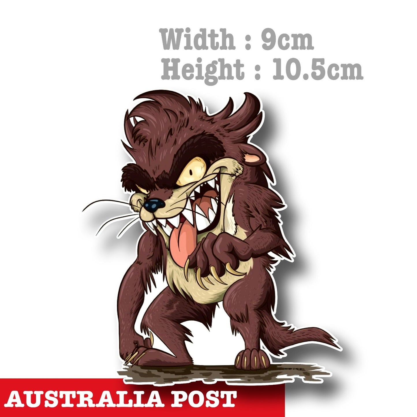 Tasmanian Devil Tornado, Monster Wolf, Looney Tuns  Taz the Devil Logo Sticker