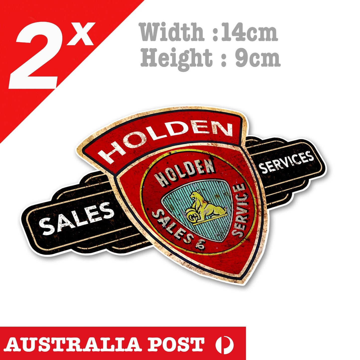 Vintage Holden Quality Parts Garage Sign, Rusted, Old Dirty Stickers