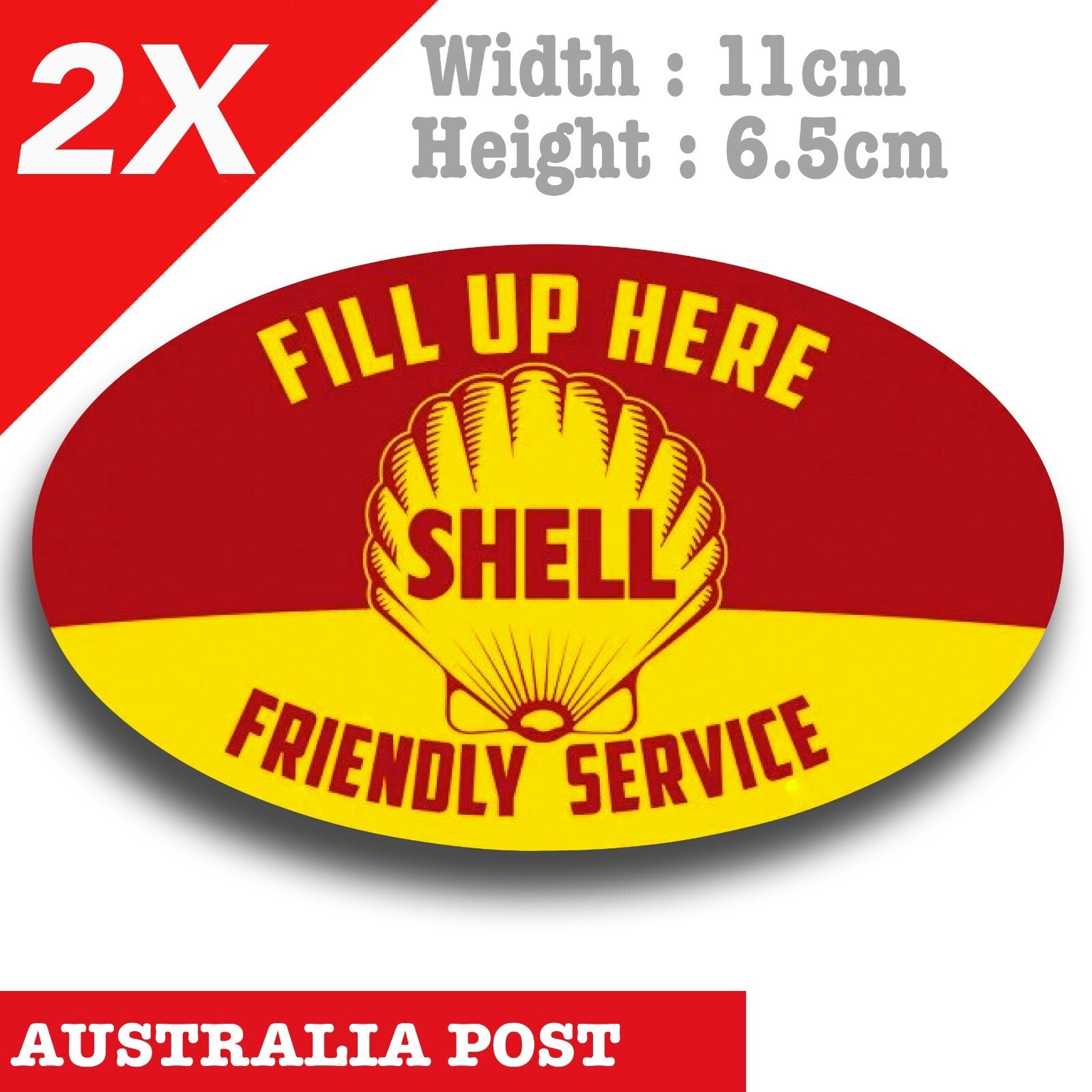 Shell Full Up, Serivce Logo, Vintage Sign, Old Sign, Fill Up Here Decal Stickers