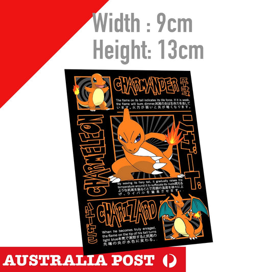 POKEMON CHARMANDER Black Card Sticker