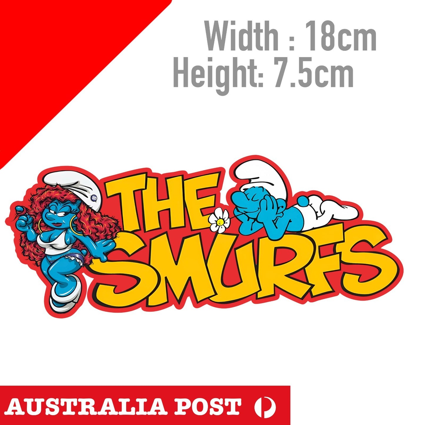 The Smurf , Smurf Logo, Funny Cartoon Sexy Smurf Sticker
