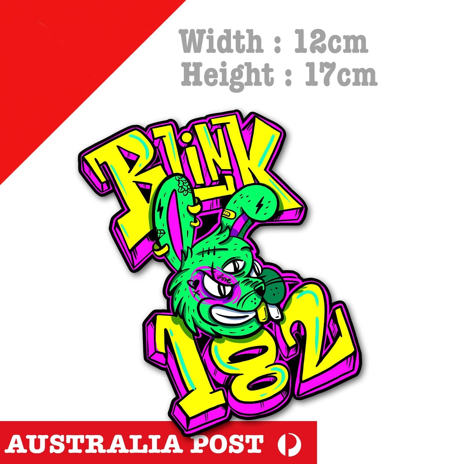 Blink-182 Rock Band RABBIT Logo, Nostalgic Blink Rock Logo Sticker