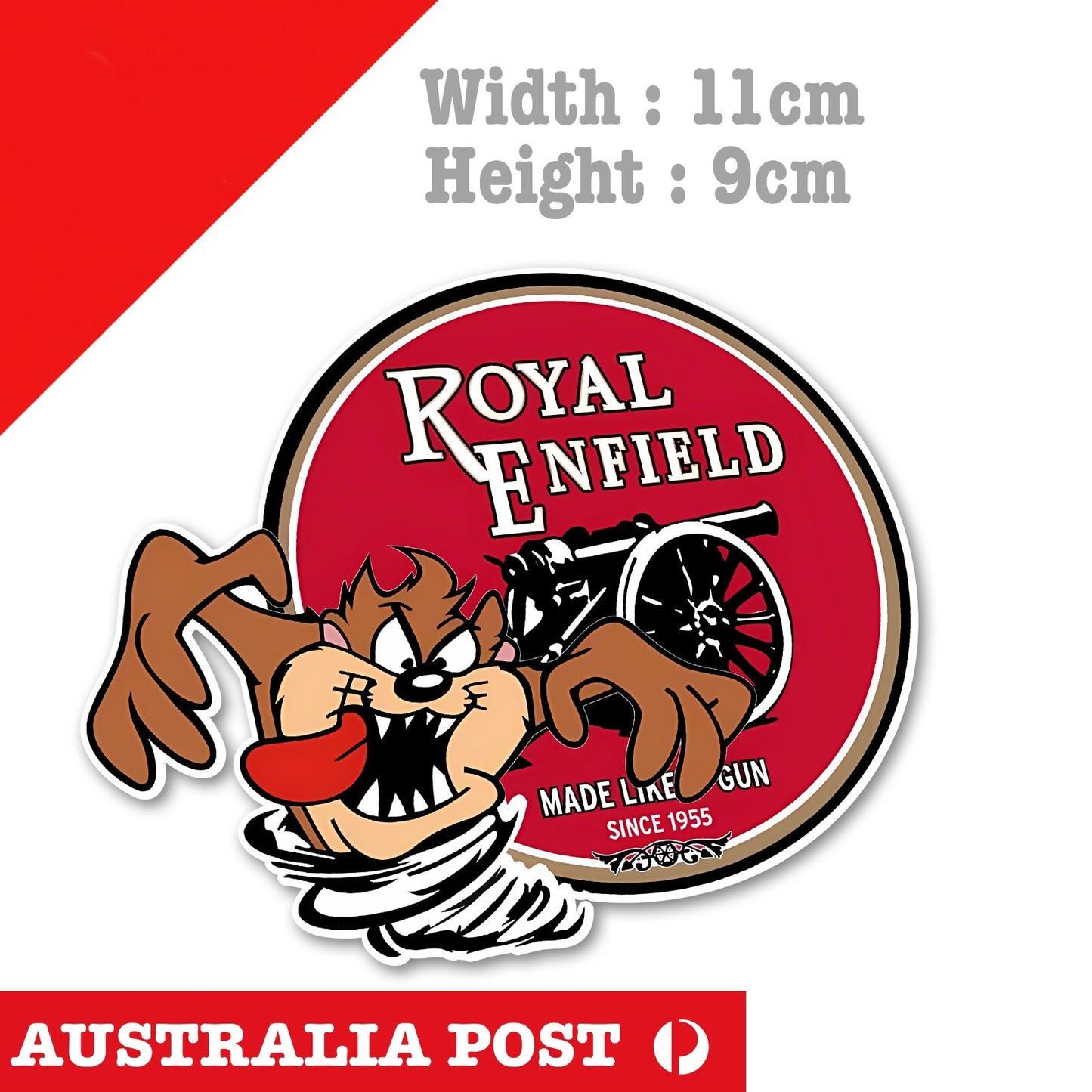 ROYAL ENFIELD Logo TAZ Tornado, Tasmanian Devil Looney Tune  Sticker
