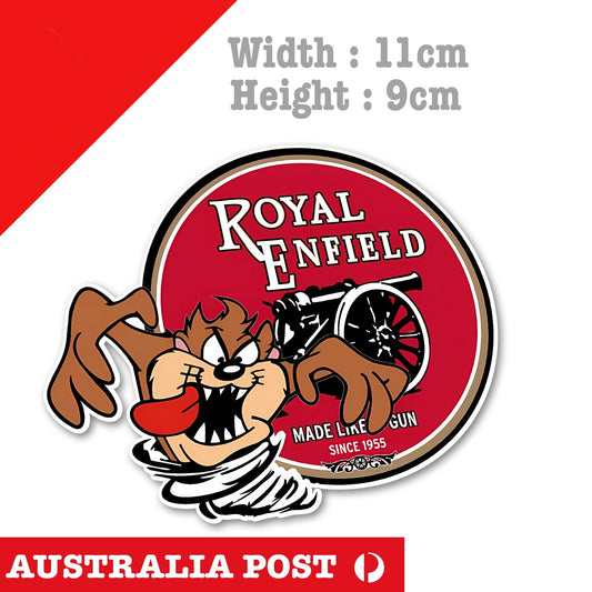 ROYAL ENFIELD Logo TAZ Tornado, Tasmanian Devil Looney Tune  Sticker