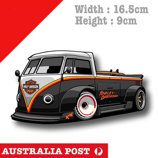 Harley Davidson Hot Rod Bus Sport Car , Bus, Ute Vinyl  Sticker