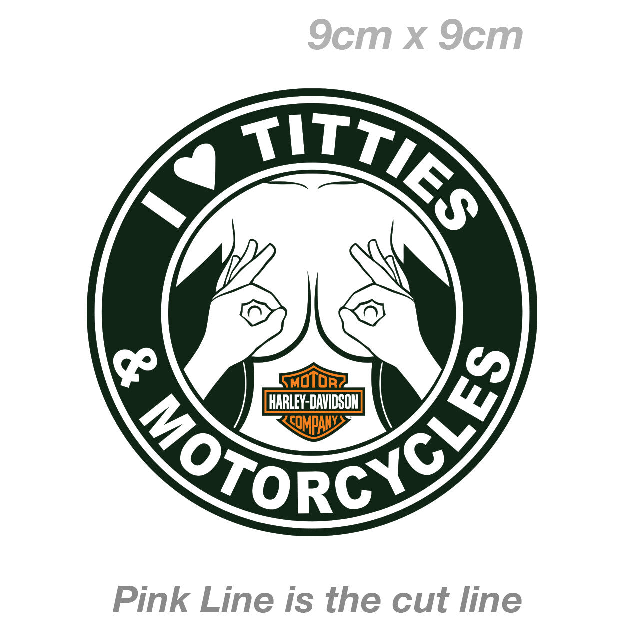 I love Guns and Titties Harley Davidson Motorcycle Funny Decal Sticker 