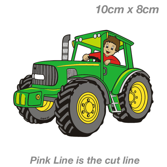 John Deere Tractor Cartoon  Laptop , Car  Vinyl  Sticker 