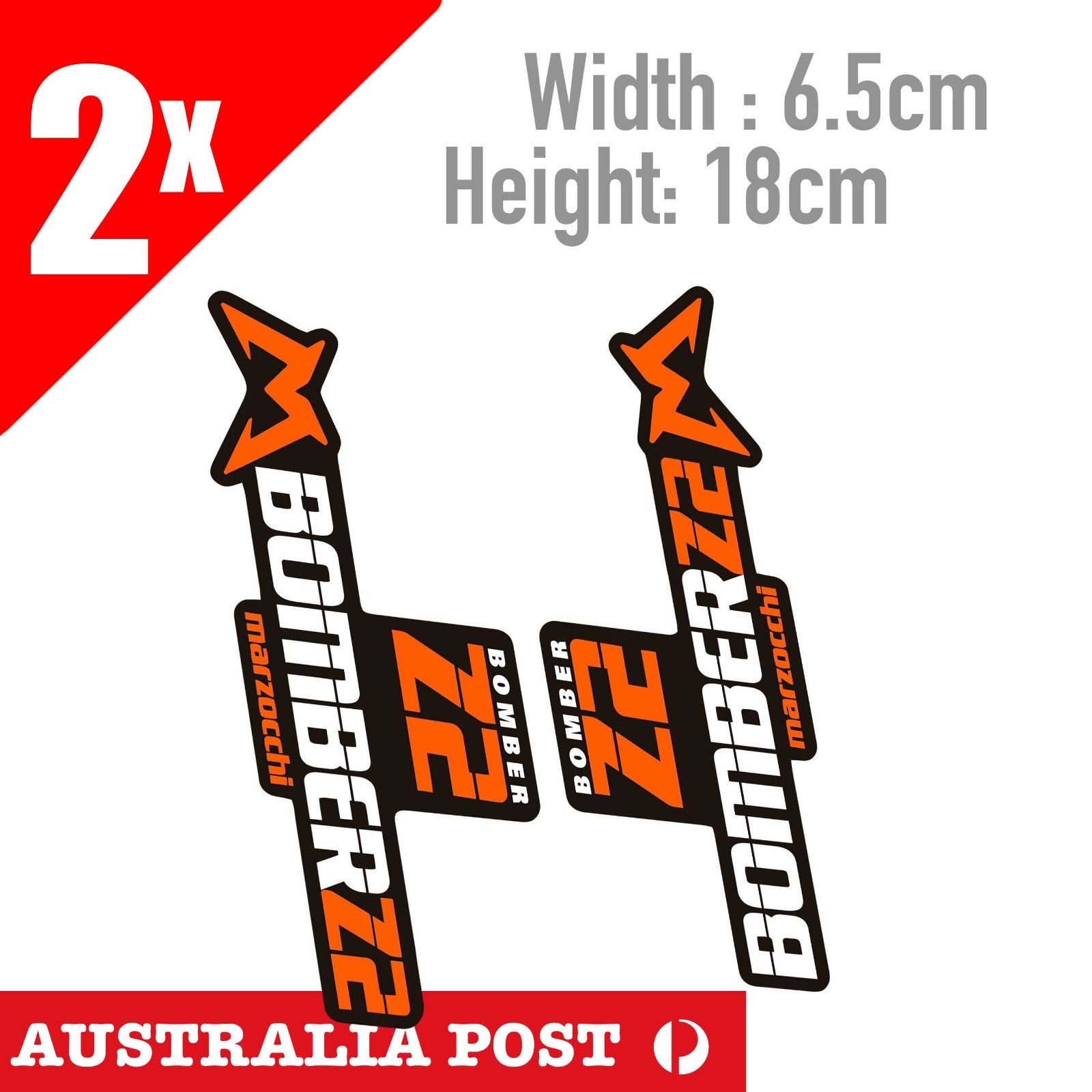 Marzocchi Bomber Z2 Fork Sticker for MTB Bike Bicycle Orange  Decals