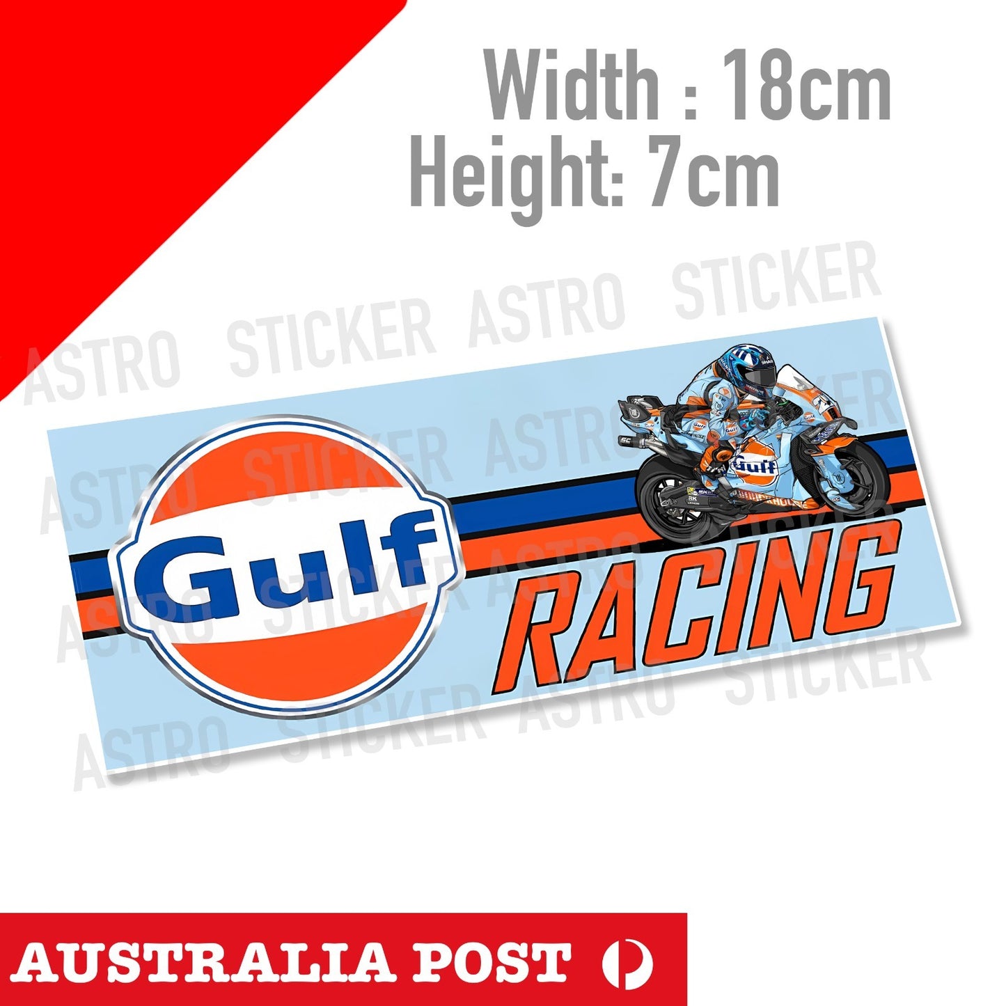 Gulf Oil Racing Banner, Gasoline racing vintage  motorcycle Decal retro