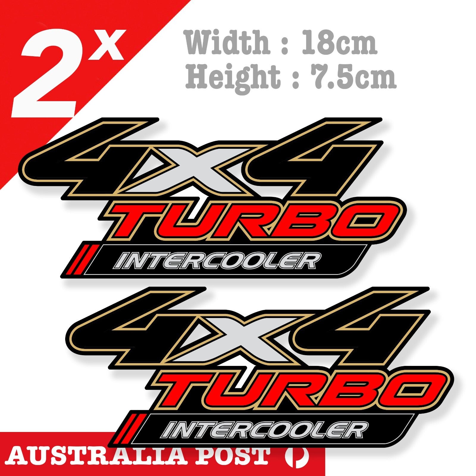 Toyota Hilux 4x4 Turbo Intercooler Large x 2 Laptop , Car, Ute  Decal Stickers