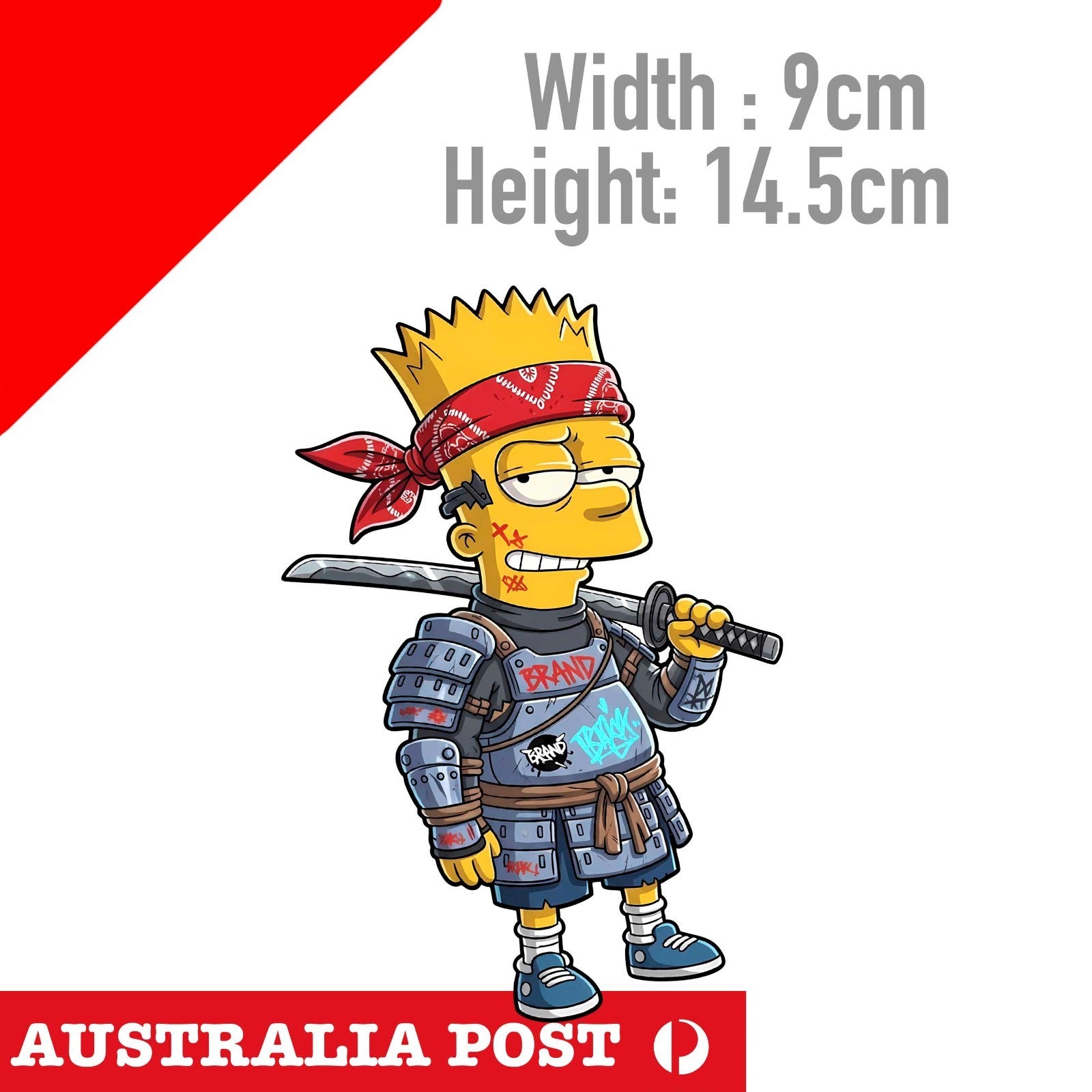 Bart Simpsons As samurai funny Cartoon  Sticker