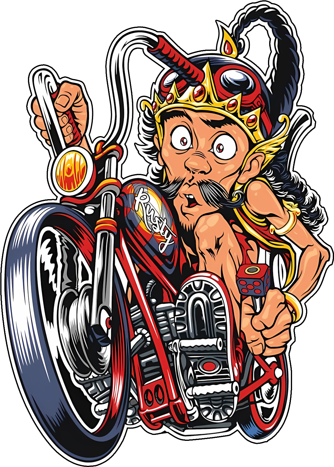 Crazy Motorcycle Rider , Funny Motorcycle Sticker