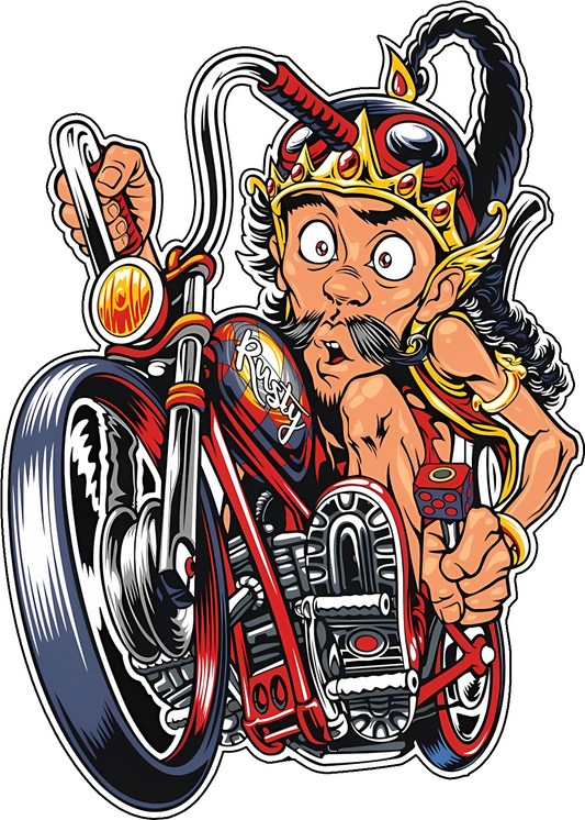 Crazy Motorcycle Rider , Funny Motorcycle Sticker