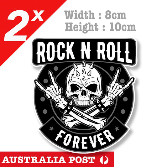 Rock and Roll Punk Skull, Skull, Dead, Motorcycle, Helmet Sticker