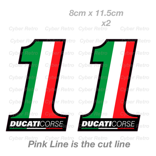 DUCATI Corse Italian Flag 1 Motorcycle GPMoto Sport Sticker 