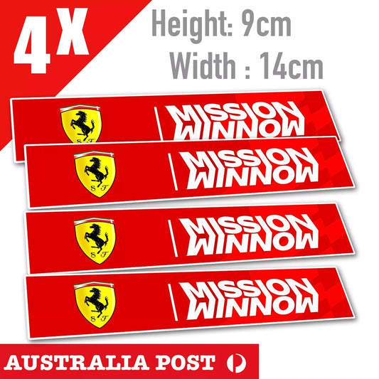 Ferrari Mission Logo Banner x4 , Racing Banner Stickers