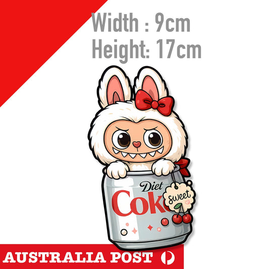 LaBUBU The Monsters ,Labubu Diet COCA COLA White Monster  STICKER