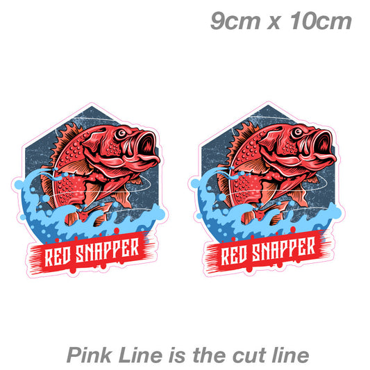 Red Angry Snapper Fish Vinyl  Sticker 