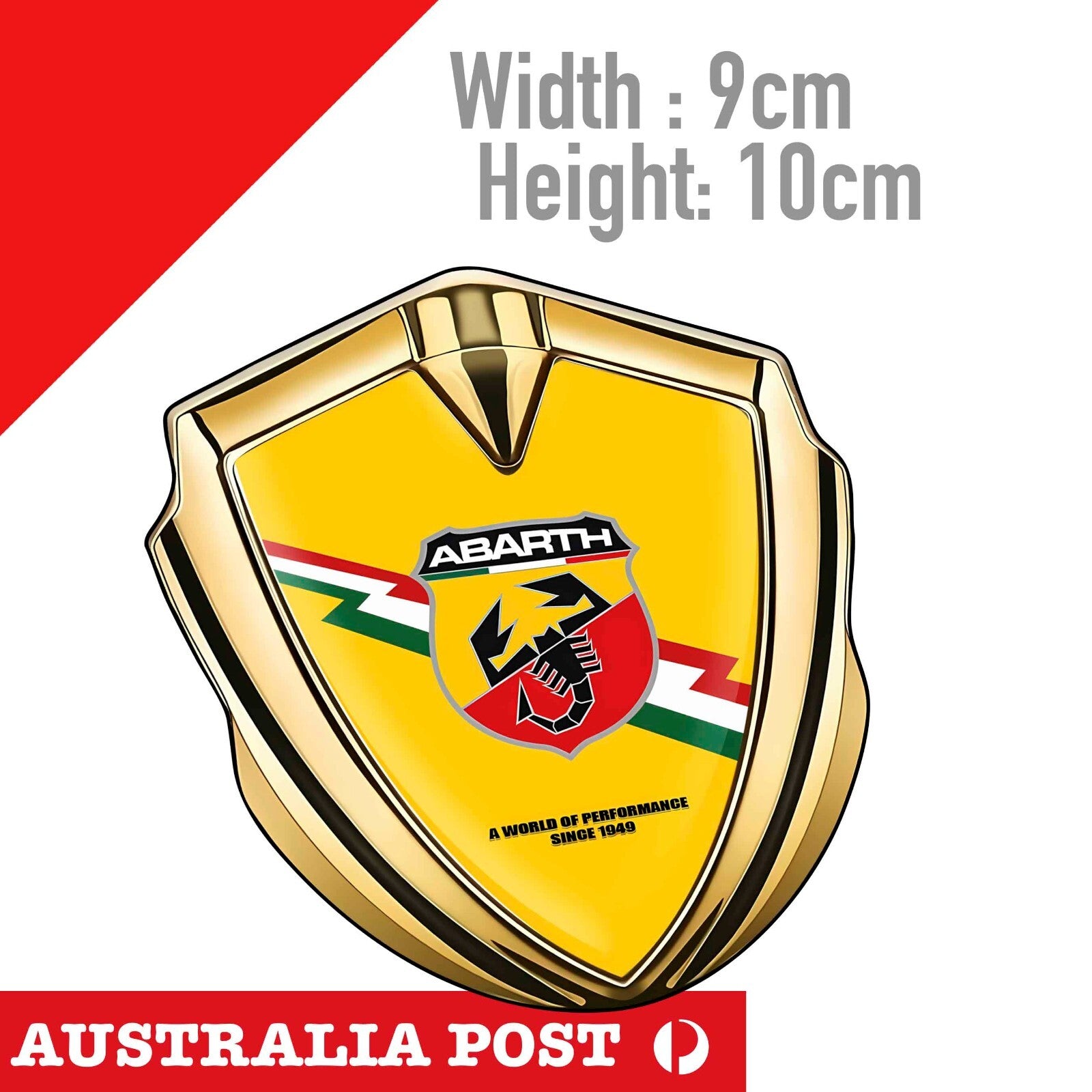 FIAT ABARTH Logo GOLD Style Badge,  ABARTH RACING LOGO  Sticker