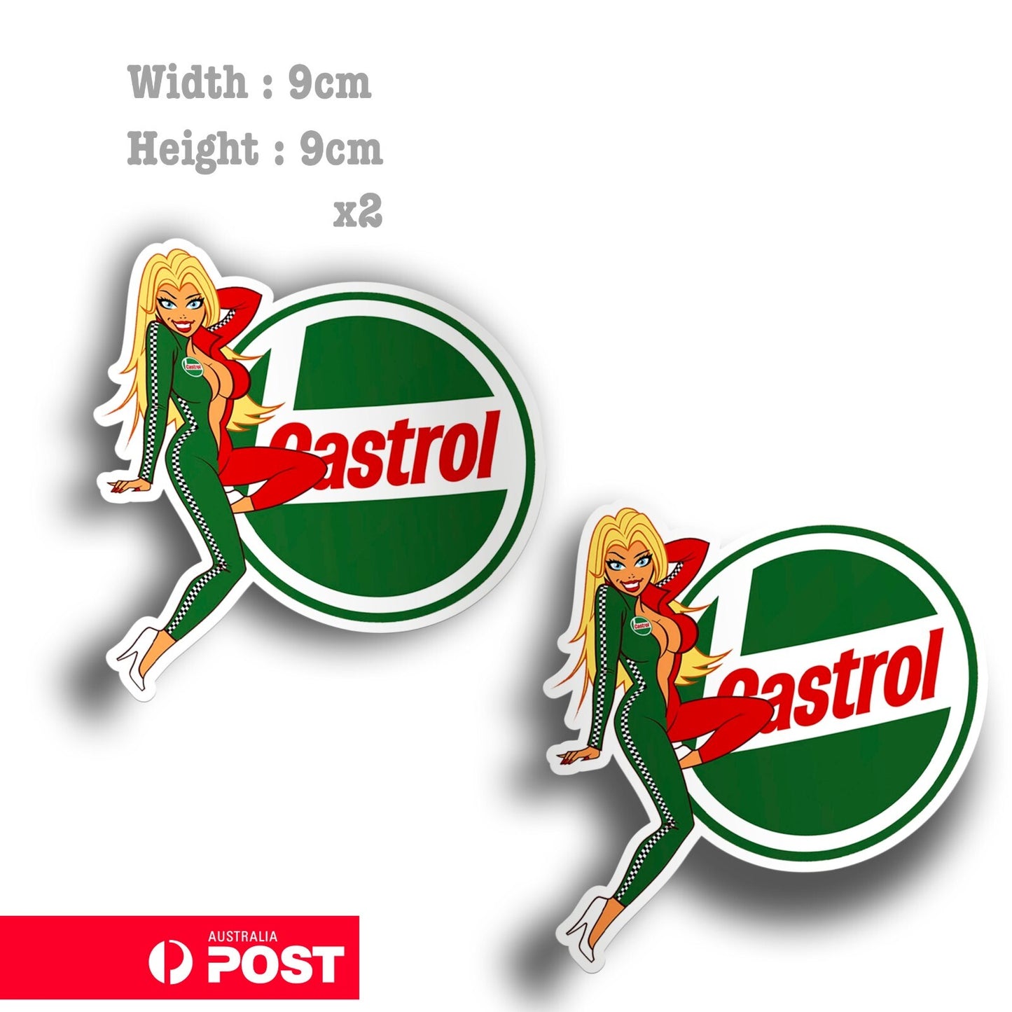 CASTROL Oil Racing Logo Pin Up Girl  Stickers
