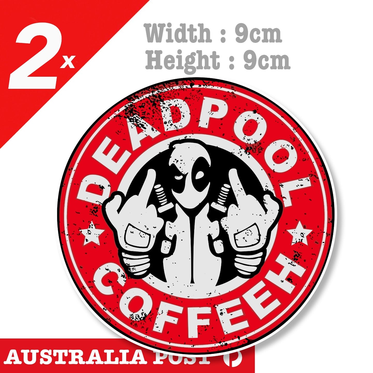 Deadpool Middle Finger Star Bucks Coffee Logo Vinyl Funny Sticker