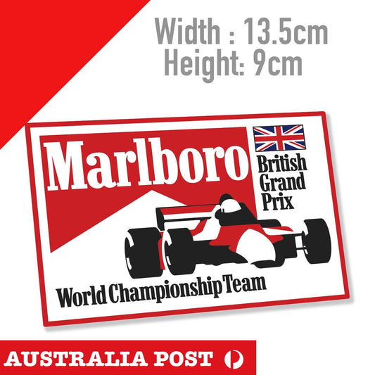 Marlboro British Grand Prix World Championship Team  Vintage Design Sticker