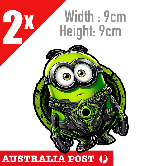 Green Minions , Funny  Cartoon sticker