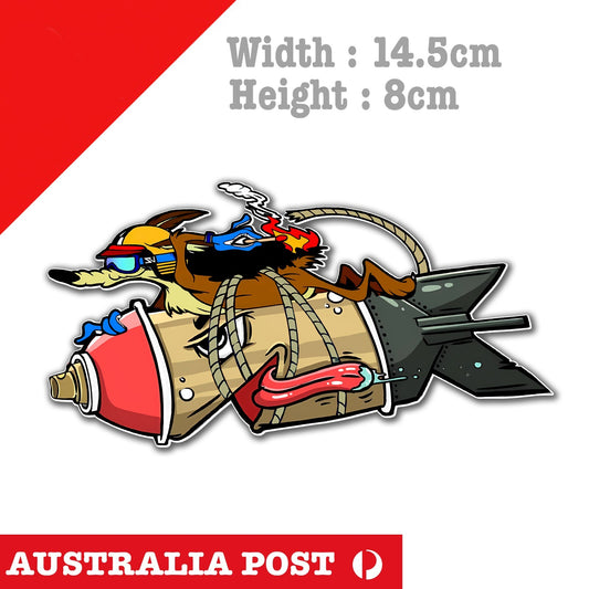 Road Runner Wile E. Coyote funny Laptop , Car Vinyl, ACME Co Can Missile Sticker