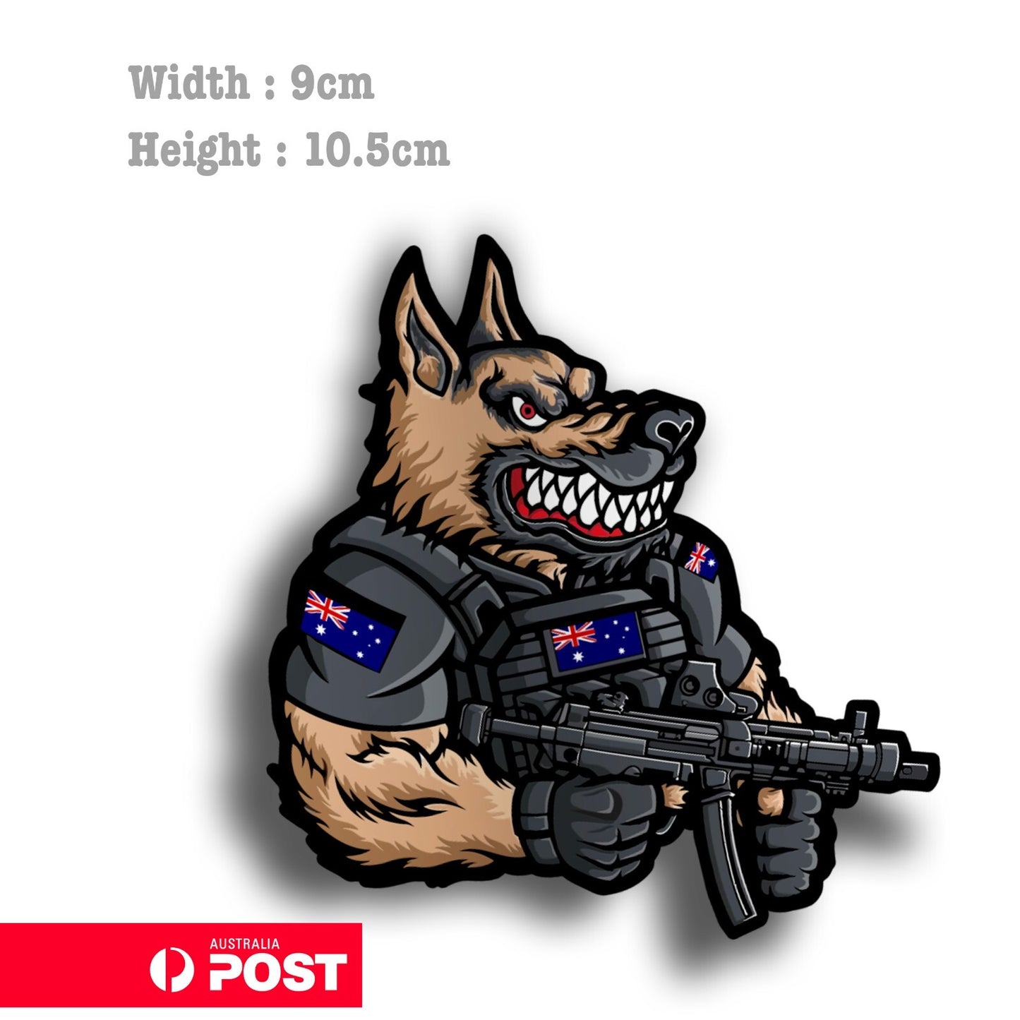 German Shepherd Soldier Australian Flag Sticker