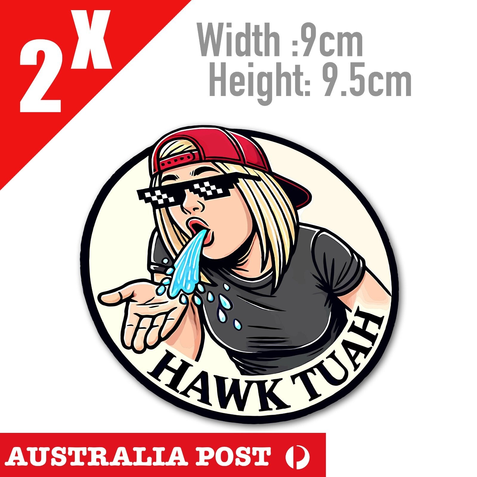 Hawk Tuah Spit On That Thang! Funny TikTok Meme Round badge Stickers