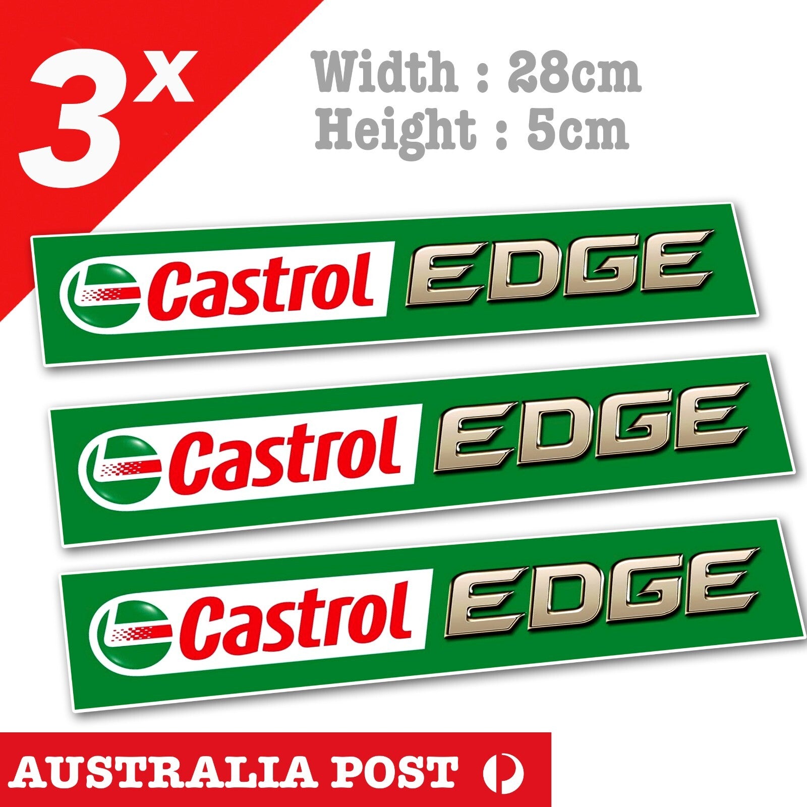 Castrol EDGE  logo, CASTROL EDGE Oil Logo x3 Stickers