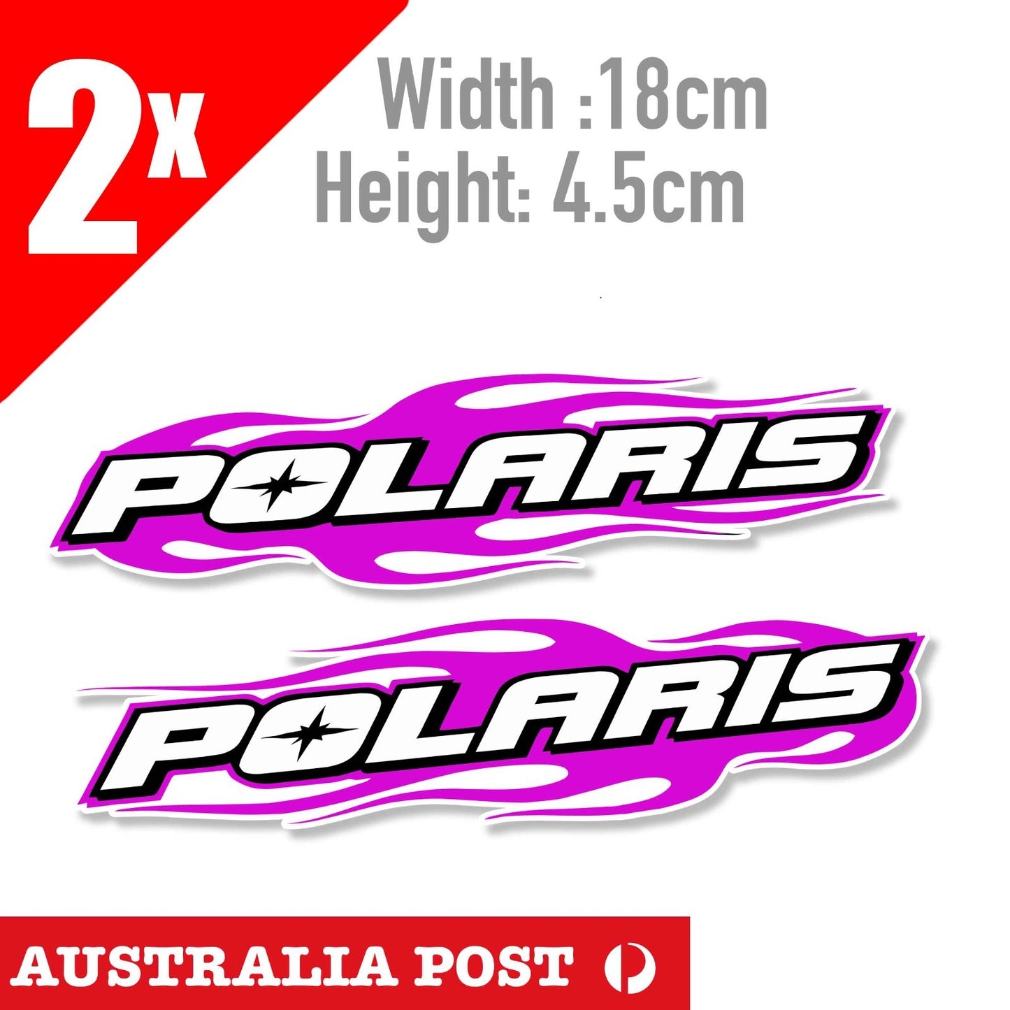 POLARIS Off Road Vehicle Pink Flame Banner  Sticker